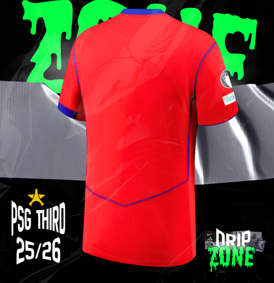 Maillot Third Match PSG Nike 25/26 avec Badge Champions d'Europe et Foundation 10 ans et Étoile Eiffel