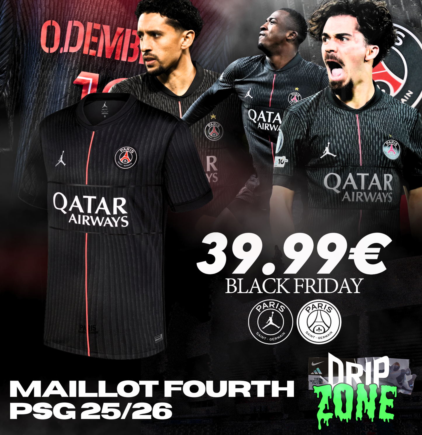 Maillot Fourth Match PSG Jordan Nike Dri-FIT ADV 25/26