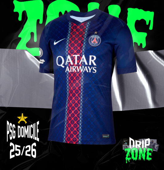 Maillot Domicile Stadium PSG Nike 25/26 avec Badge Champions d'Europe et UEFA Foundation 10 ans